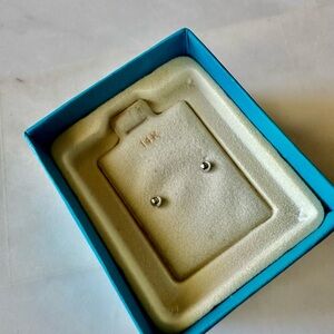 14K white gold 3MM BALL baby EARRINGS